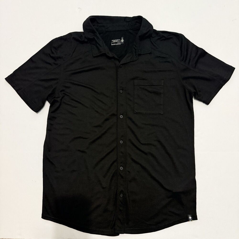 Smartwool Men’s Black Large (Fits Medium) SS Merino Sport 150 Button Down Shirt